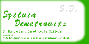 szilvia demetrovits business card
